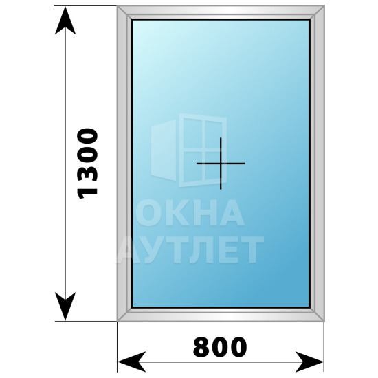 Одностворчатое дерево-алюминиевое окно 800×1300 Г ОА-35558