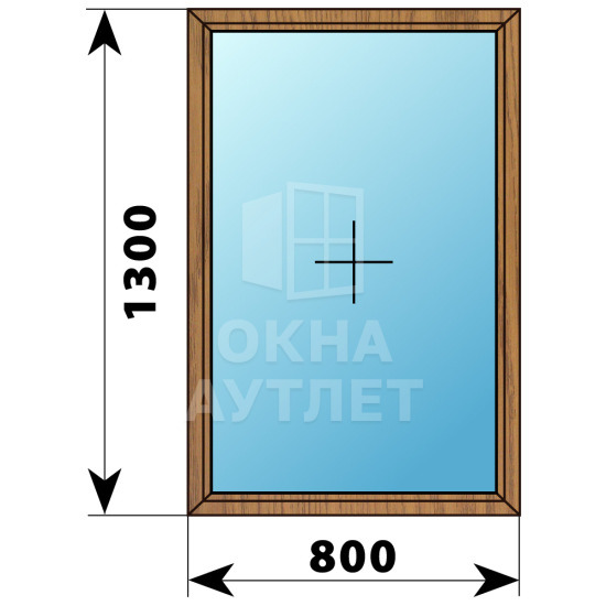 Одностворчатое окно из лиственницы 800×1300 Г ОА-35060