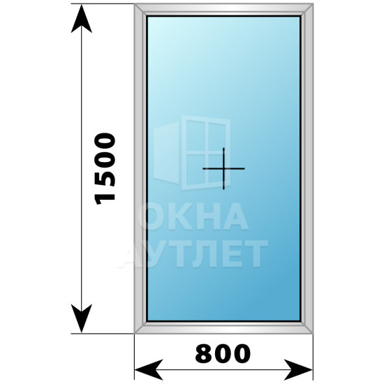 Одностворчатое дерево-алюминиевое окно 800×1500 Г ОА-35795