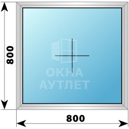 Одностворчатое дерево-алюминиевое окно 800×800 Г ОА-34985