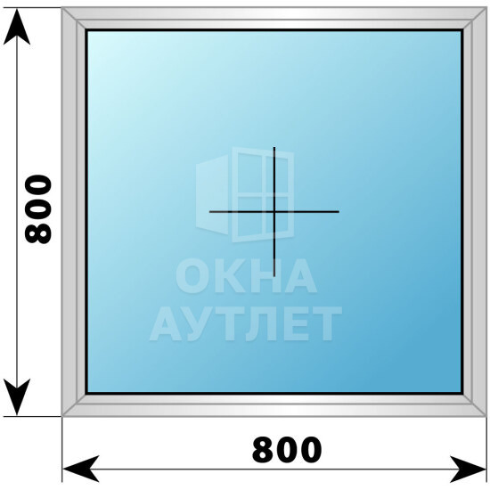 Одностворчатое дерево-алюминиевое окно 800×800 Г ОА-34985