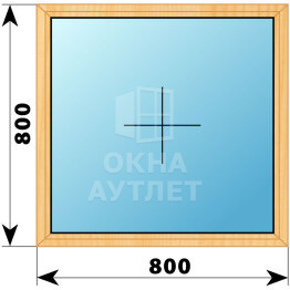 Одностворчатое окно из сосны 800×800 Г ОА-34634