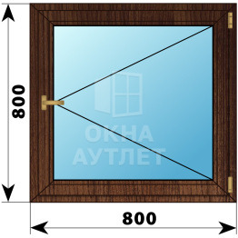 Одностворчатое окно из дуба 800×800 П ОА-35366
