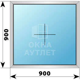 Одностворчатое дерево-алюминиевое окно 900×900 Г ОА-35222