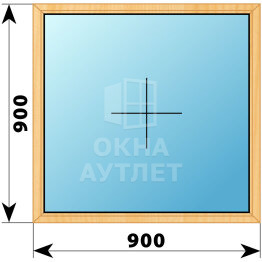 Одностворчатое окно из сосны 900×900 Г ОА-34703