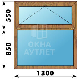 Одностворчатое окно с откидной фрамугой из лиственницы 1300×1400 Г ОА-45708
