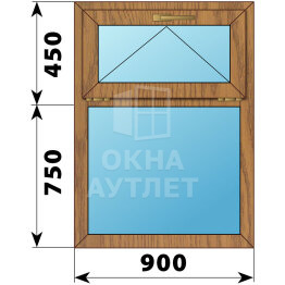 Одностворчатое окно с откидной фрамугой из лиственницы 900×1200 Г ОА-49151
