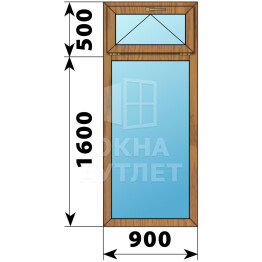 Одностворчатое окно с откидной фрамугой из лиственницы 900×2100 Г ОА-45834