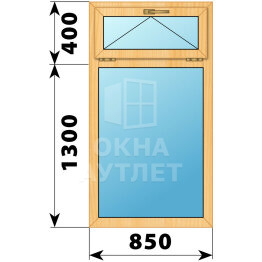 Одностворчатое окно с откидной фрамугой из сосны 850×1700 Г ОА-41839