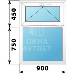 Одностворчатое пластиковое окно с откидной фрамугой 900×1200 Г ОА-39412