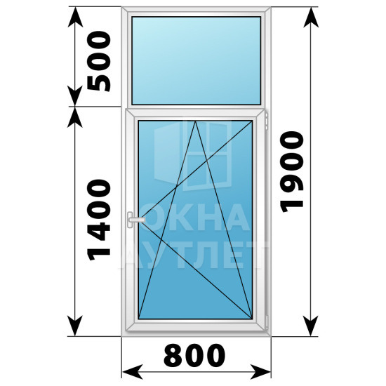 Алюминиевое окно 800×1900 №11 ОА-33954