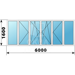 Теплое пластиковое остекление 1600×6000 ОА-33375