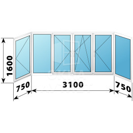 Теплое пластиковое остекление балкона 1600×4600 ОА-33663