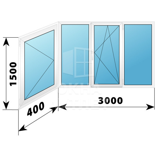Теплое пластиковое остекление балкона 1500×3400 ОА-33540