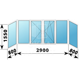 Теплое пластиковое остекление балкона 1550×4500 ОА-33603