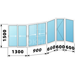 Холодное пластиковое раздвижное остекление 1500×4000 ОА-33717