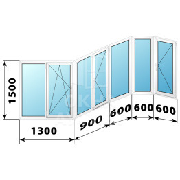 Теплое пластиковое остекление балкона 1500×4000 ОА-33657