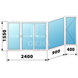 Холодное пластиковое раздвижное остекление 1550×3700 ОА-33669