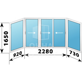 Холодное алюминиевые раздвижное остекление 1650×3930 ОА-33333
