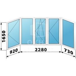 Теплое пластиковое остекление балкона 1650×3930 ОА-33621