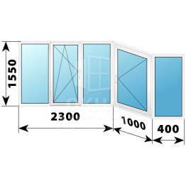 Теплое пластиковое остекление балкона 1550×3700 ОА-33585