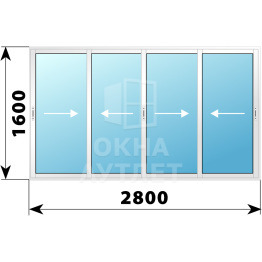 Холодное пластиковое раздвижное остекление 1600×2800 ОА-33606