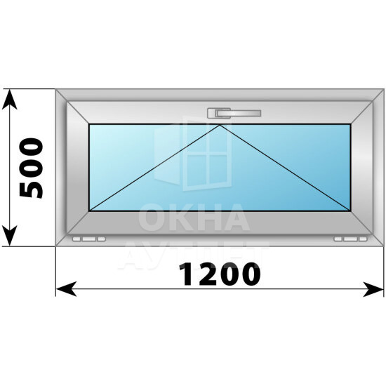 Откидное алюминиевое окно 1200×500 ОА-54136