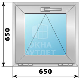 Откидное алюминиевое окно 650×650 ОА-53647