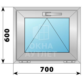 Откидное алюминиевое окно 700×600 ОА-53974