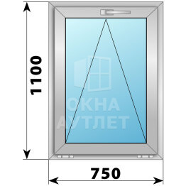Откидное алюминиевое окно 750×1100 ОА-54217