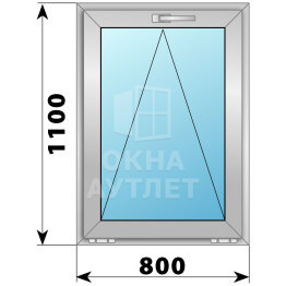 Откидное алюминиевое окно 800×1100 ОА-54280