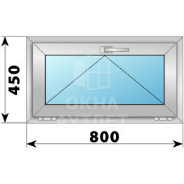 Откидное алюминиевое окно 800×450 ОА-53956