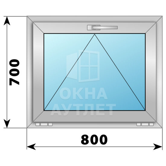 Откидное алюминиевое окно 800×700 ОА-54040