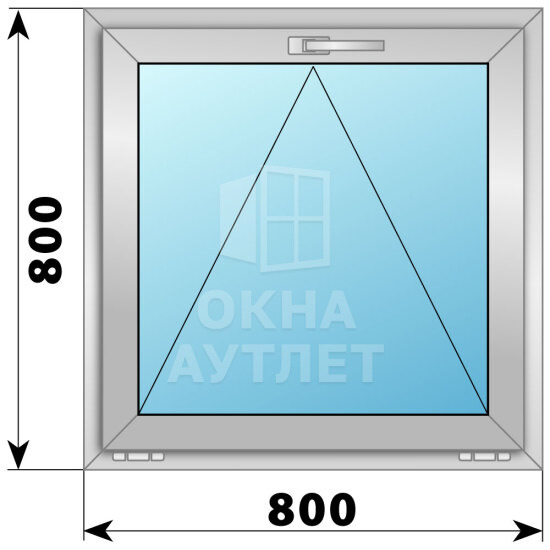Откидное алюминиевое окно 800×800 ОА-54094