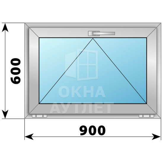Откидное алюминиевое окно 900×600 ОА-54043