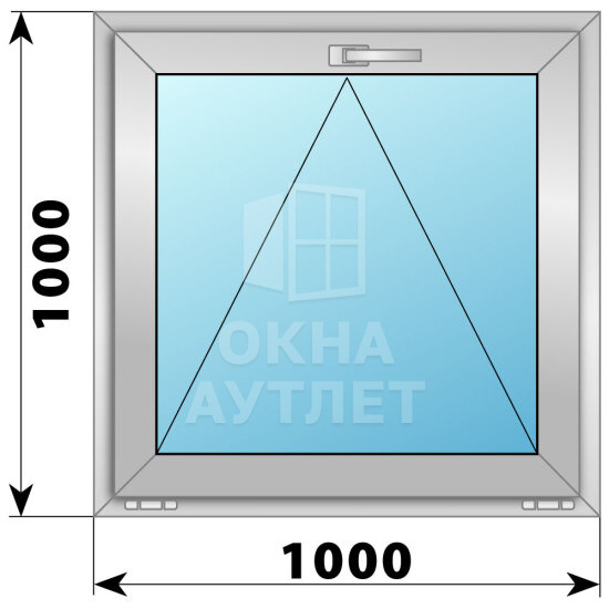 Откидное деревянно-алюминиевое окно 1000×1000 ОА-45384
