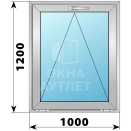 Откидное деревянно-алюминиевое окно 1000×1200 ОА-45612
