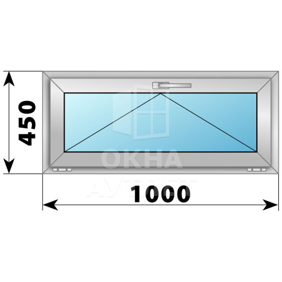 Откидное деревянно-алюминиевое окно 1000×450 ОА-43899