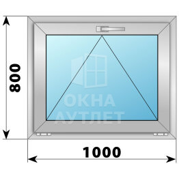 Откидное деревянно-алюминиевое окно 1000×800 ОА-45024