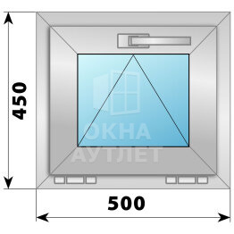 Откидное деревянно-алюминиевое окно 500×450 ОА-44079