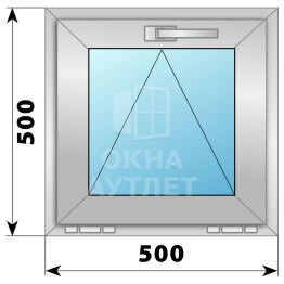 Откидное деревянно-алюминиевое окно 500×500 ОА-44091
