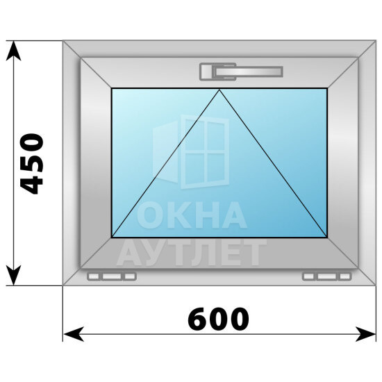Откидное деревянно-алюминиевое окно 600×450 ОА-44118