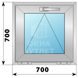 Откидное деревянно-алюминиевое окно 700×700 ОА-49118