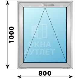Откидное деревянно-алюминиевое окно 800×1000 ОА-45030