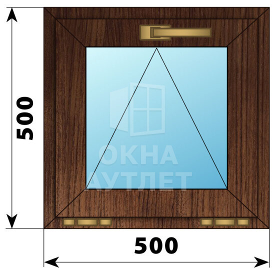 Откидное окно из дуба 500×500 ОА-44283