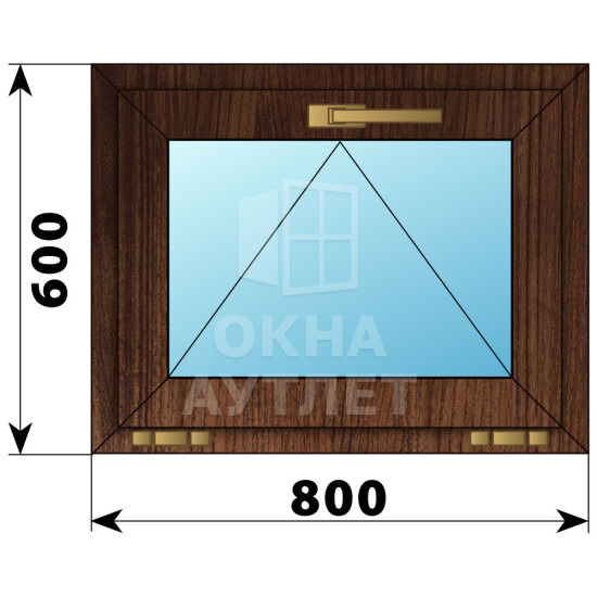 Откидное окно из дуба 800×600 ОА-44895