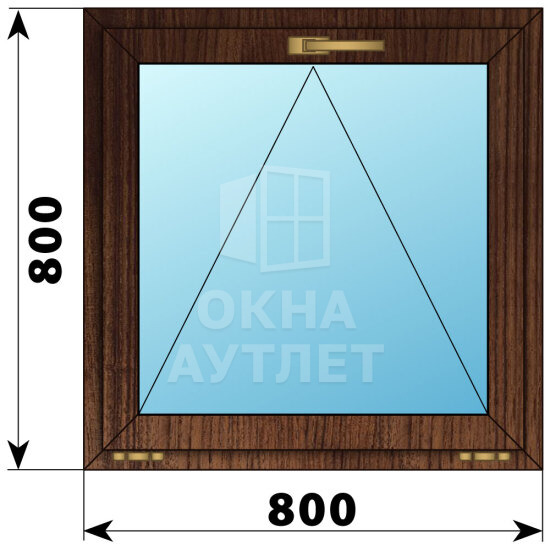 Откидное окно из дуба 800×800 ОА-45306