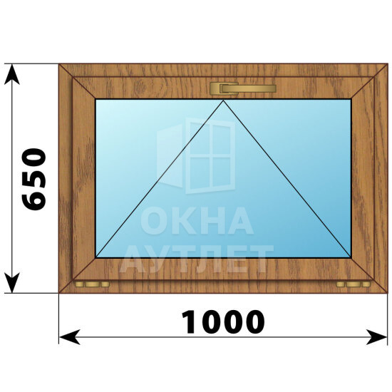Откидное окно из лиственницы 1000×650 ОА-49145