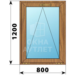 Откидное окно из лиственницы 800×1200 ОА-45009