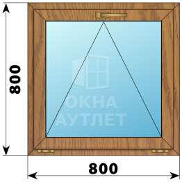 Откидное окно из лиственницы 800×800 ОА-44619